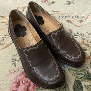 Leather Hush Puppies Wedge Loafer